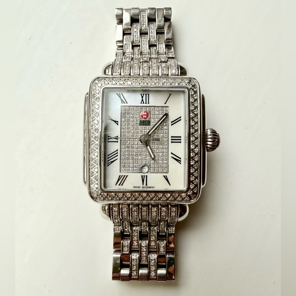 Michele Deco 18MM Diamond Dial Watch & Diamond Bracelet MW06T01A1963 - Picture 5 of 16